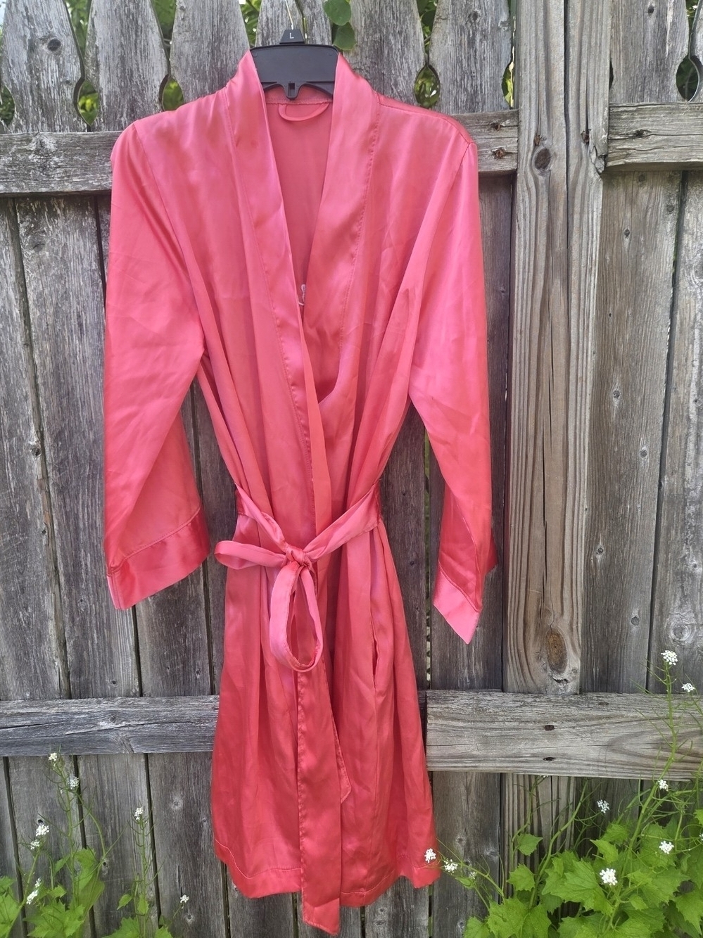 Women’s Bridesmaid Satin Robe - Coral Pink
